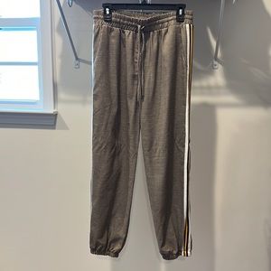Plaid joggers with side stripe